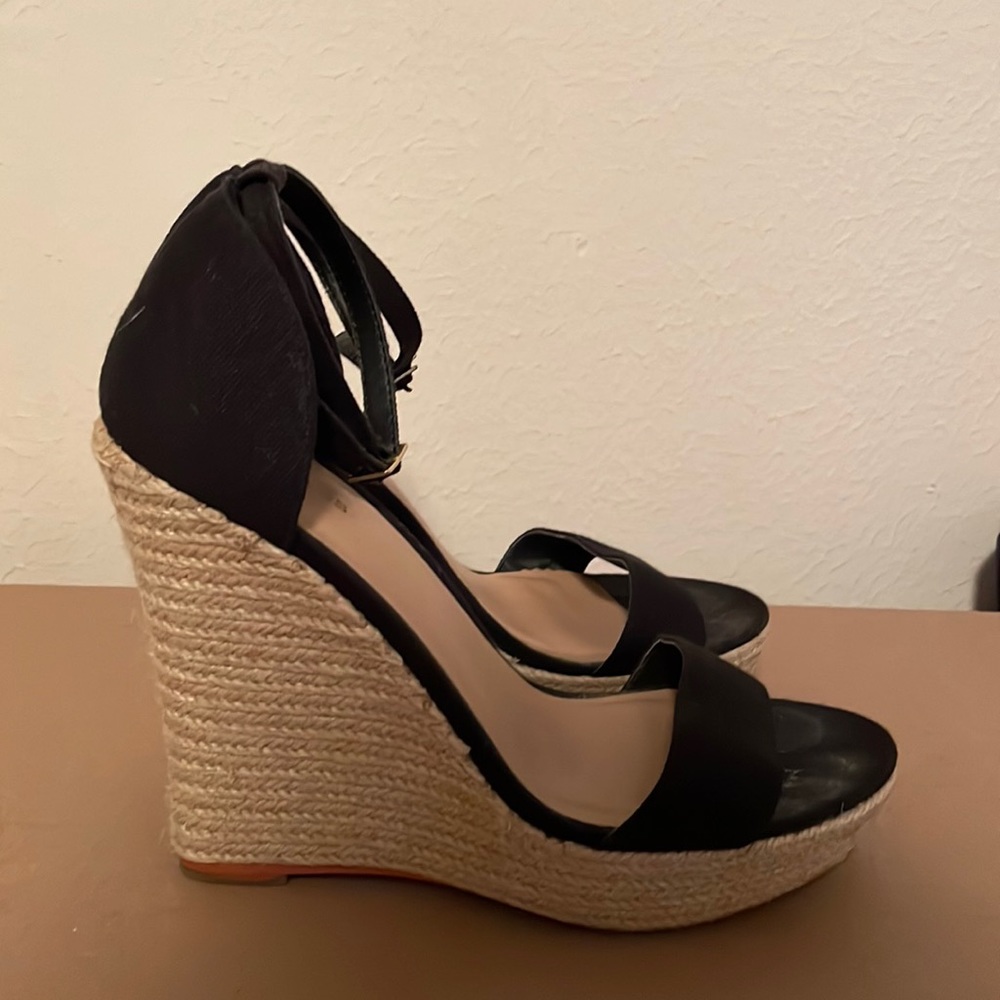 Black Espadrilles Wedges